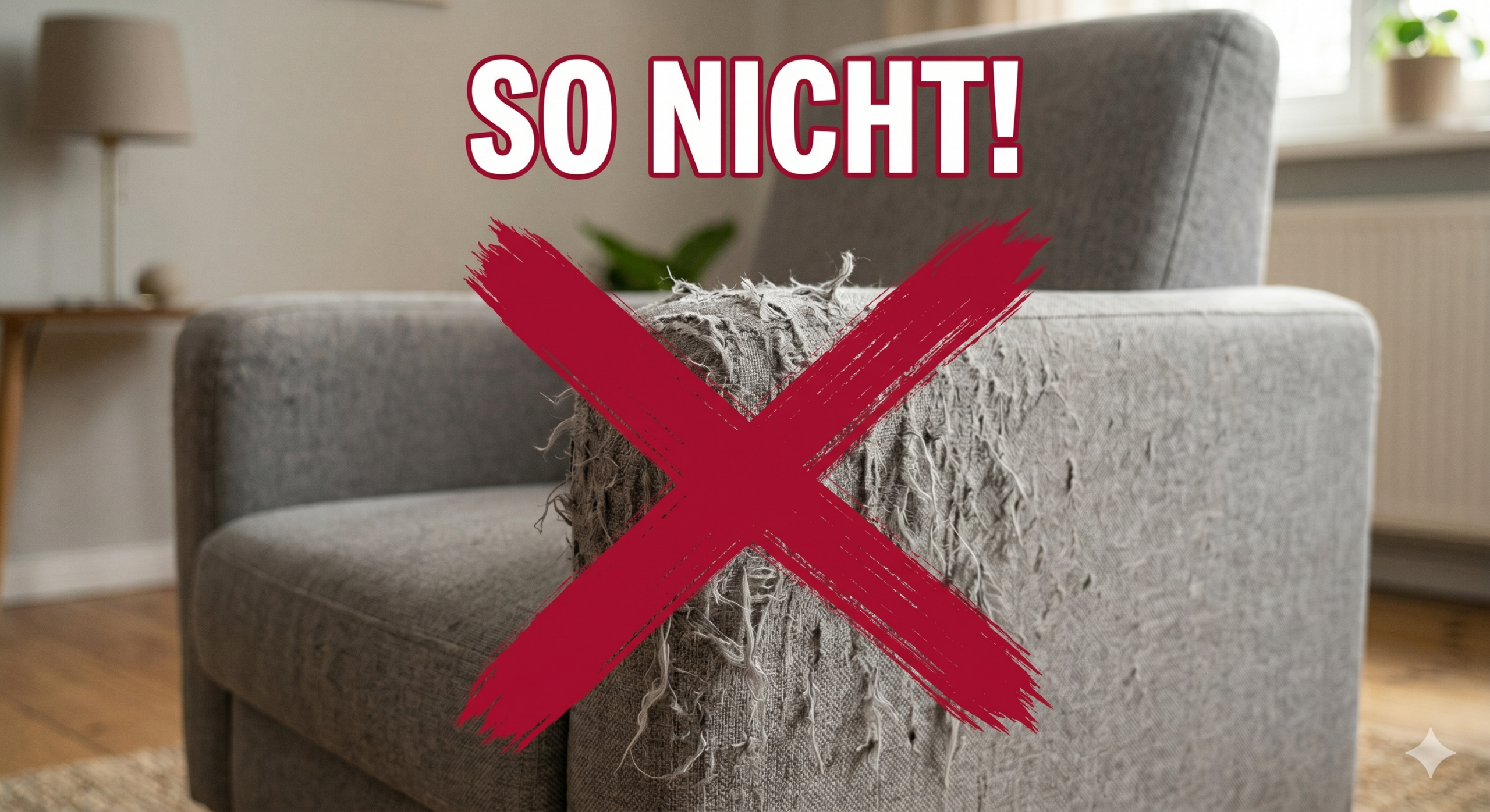 Sofa von Katze zerkratzt